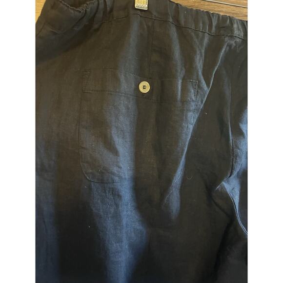 Allen Allen Linen Pants Plus 1XL Navy Blue Pockets Timeless Excellent - Picture 10 of 11